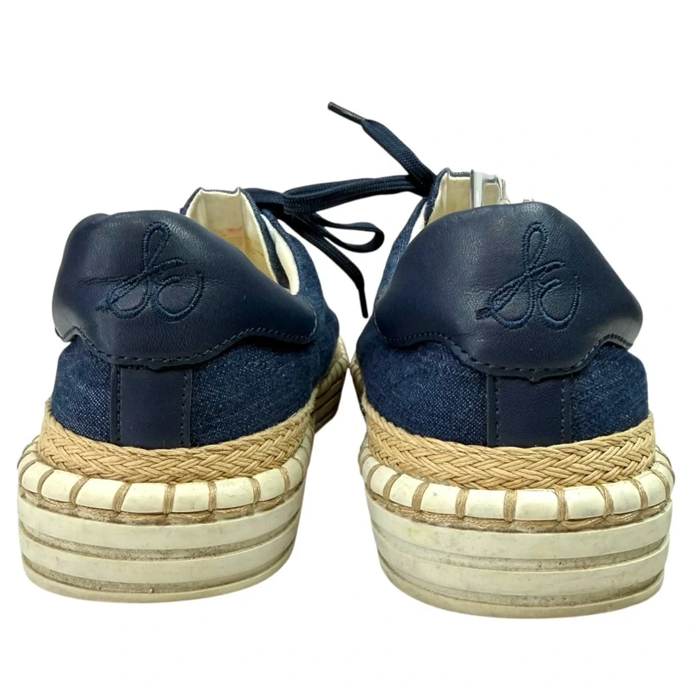 Sam Edelman Kavi Denim Platform Espadrille Sneakers Size 7.5 Coastal Y2K Retro